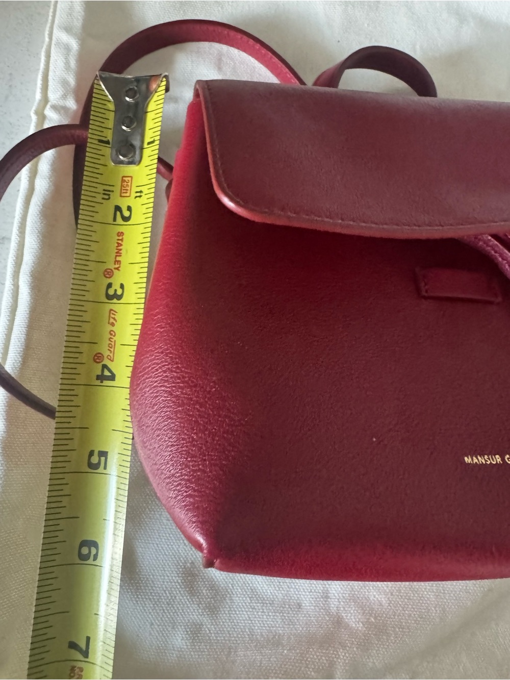 Mansur Gavriel Bordeaux Leather Mini Backpack - Picture 4 of 10